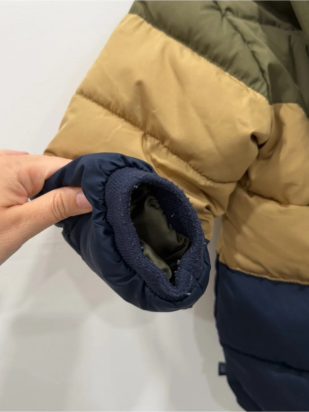 Baby Gap Quilted Warm Puffer Jacket Hooded Tri-Color Fleece Lined 5 Year